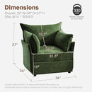 Oversized Accent Chair, Upholstered Modern Sofa Chair with Removable Backrest & Detachable Cover, 24.5" Deep Seat Large Reading Armchair for Living Room Bedroom Office - Chenille Green Set of 1 by CozyNest Decor