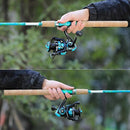 Sougayilang Fishing Rod and Reel Combo, 2-Piece 5-Foot 6-Inch Graphite & Fiberglass Rod, Durable and Strong, Quickset Anti-Reverse Fishing Reel (1Pack/2Pack) by TinyTreasures Baby Boutique