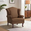 Accent Chair, High Back Upholstered Armchair with High Resilience Sponge & Wood Legs, Mid-Century Modern Comfy Single Sofa Reading Chairs for Living Room, Bedroom (Brown, Set of 1) by CozyNest Decor