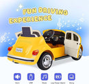 12V Kids Electric Car, Power Wheels with Remote Control, Ride on Car Toys with LED Light, 3 Speeds, Music, Yellow by TinyTreasures Baby Boutique