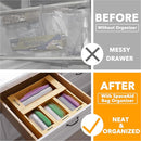 SpaceAid Bag Storage Organizer for Kitchen Drawer, Bamboo Organizer, Compatible with Gallon, Quart, Sandwich and Snack Variety Size Bag (4 Pack)