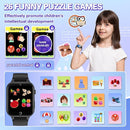 Vakzovy Kids Smart Watch Boys with 26 Puzzle Games HD Touchscreen Camera Pedometer Music Player Flashlight, Kids Toys Birthday Gifts for Boys Age 6-12 Kid Watch Boy 8-10 with Screen Protector by TinyTreasures Baby Boutique