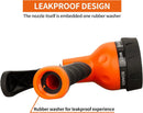 AUTOMAN-Garden-Hose-Nozzle,ABS Water Spray Nozzle with Heavy Duty 7 Adjustable Watering Patterns,Slip Resistant for Watering Plants,Lawn& Garden,Washing Cars,Cleaning,Showering Pets - Orange by GreenHaven Gardens