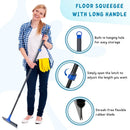 Floor Squeegee with Telescopic Long Handle 59'', Heavy Duty 18" Rubber Wiper Broom for Concrete, Bathroom Tile, Garage, Deck by GreenHaven Gardens