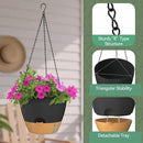 ZMTECH 12 Inch Hanging Planters for Indoor Outdoor Plants, 2 Pack Self Watering Hanging Plant Pots with Drainage Hole, Visual Reservoir, Plastic Flower Hanging Pots with Watering Lip (Black) by GreenHaven Gardens