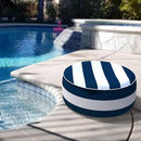 LVTXIII Inflatable Stool Ottoman Footrest with Handle, All Weather Foot Rest, Indoor or Outdoor Use for Home Patio Garden and Camping, D21 x H9, Cabana Navy by CozyNest Decor