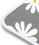 Encasa Homes Ironing Mat/Pad (Small 28"x20") with 3mm Padding & Silicone Iron Rest for Steam Pressing on Tabletop or Bed - Heat Resistant, Portable, Quilting & Travel Blanket - Daisy Grey by CozyNest Decor