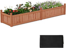 HAPPYGRILL Raised Garden Bed, Wood Elevated Flower Box with 8 Drain Holes, Liner, for Flowers, Vegetables, Herbs, Fruits, Outdoor Planter Box for Backyard, Garden, Lawn, 89" x 23.5" x 16" by GreenHaven Gardens