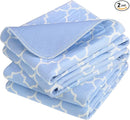 OUTCREATOR® Washable Bed Pads 34" x 36" (Pack of 2), Incontinence Mattress Protector, Anti-Slip Waterproof Underpads for Adults Kids Elderly Pets, Absorbency & Reusable Bedwetting Pads (Blue) by TinyTreasures Baby Boutique