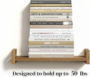 Vailando Floating Shelves for Wall, Set of 4 Solid Wood Wall Mounted Shelves, 16" Rustic Walnut Display Shelf for Bedroom, Living Room, Bathroom, Kitchen – Strong Load Capacity & Natural Pine by CozyNest Decor