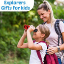 12 Pcs Kids Binoculars - Shock Proof, Folding, Small Telescope for Age 3-12 Boys & Girls - Educational Learning Binoculars for Hunting, Bird Watching, Camping & Outdoor by TinyTreasures Baby Boutique