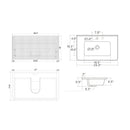 Etna - Striped Bathroom Vanity With Ceramic Sink, Wall Mounted Floating Bathroom Vanity For Modern Bathroom by HouseOfZazla