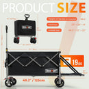 Overmont Collapsible Wagon with Tailgate - 49.2" Extended Heavy Duty Foldable Utility Wagon Folding Cart with All-Terrain Wheels for Outdoor Camping Sports Garden Beach Grocery - 300lbs Support by GreenHaven Gardens