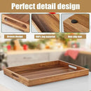 Acacia Wood Serving Tray with Handles - 17-Inch Large Wooden Tray for Ottoman - Perfect for Breakfast, Lunch, Dinner, Appetizers, Patio, Ottoman, Coffee Table,BBQ, Party – Great for Lap &Couch by CozyNest Decor