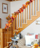 DearHouse 2 Pack Fall Garland Maple Leaf, 5.9Ft/Piece Hanging Vine Garland Artificial Autumn Foliage Garland Thanksgiving Decor for Home Wedding Fireplace Party Christmas (Brown) by CozyNest Decor