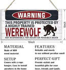 Warning Sign, Werewolf Warning Wood Plaque Sign, Funny Door Signs, Decorative Wood Hanging Suspension Plaque, Farmhouse Wooden Wall Decor, Outdoor Hanging Wooden Signs by CozyNest Decor