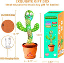 Rechargeable Dancing Talking Cactus Toy for Baby Toddler, Boys Girls Gifts Singing Mimicking Toys Recording Repeating What You Say with 120 English Songs by TinyTreasures Baby Boutique