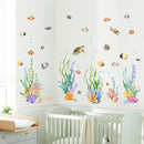 Supzone Under The Sea Wall Decals, Seaweed Grass Ocean Fish Sea Turtle Underwater Wall Stickers Vinyl Decor for Baby Boys Kids Nursery Bedroom Bathroom Classroom Playroom by TinyTreasures Baby Boutique