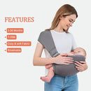 Baby Sling Carrier,Baby Carrier Newborn to Toddler,Toddler Carrier,Portable Lightweight & Spreadable Shoulder Straps (Dark Grey) by TinyTreasures Baby Boutique
