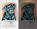 Black Labrador Ceramic Night Light Compact, UL-Certified, Ideal for Bedroom, Bathroom, Nursery, Hallway, Kitchen, 6x4x3, Multicolor
