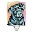 Black Labrador Ceramic Night Light Compact, UL-Certified, Ideal for Bedroom, Bathroom, Nursery, Hallway, Kitchen, 6x4x3, Multicolor