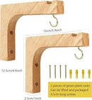 FGSAEOR Macrame Plant Hanger, Hanging Wall Planters for Indoor Plants, Wooden Hanging Basket Hooks for Outdoor Pots Wind Chime Flower Bracket Lanterns Patio Garden Decoration (2-Pack,5-Inch) by GreenHaven Gardens