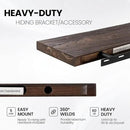 Floating Shelves for Wall, 55"x9.3" Rustic Solid Live-Edge Elm Wood Wall Shelves, Heavy-Duty Floating Shelves with Invisible Brackets, Set of 2 for Living Room, Bedroom, and Kitchen, Walnut Finish by CozyNest Decor