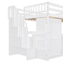 Loft Bed With Stairs, Bookshelf, Drawers, Desk & Wardrobe, Space Saving Multifunctional Furniture by HouseOfZazla