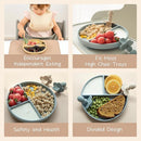 Moonkie Suction Plates for Baby | 100% Silicone BPA-Free Baby Plates with Lids and Food Cover | Divided Design | Microwave and Dishwasher Safe | Toddler Plates 2 Pack by TinyTreasures Baby Boutique