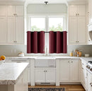 MIULEE Short Curtains for Windows - Christmas Burgundy Red Blackout Half Window Curtains Thermal Insulated Drapes for Kitchen Bedroom Bathroom Grommet Top Small Basement Tiers W40 x L36 Inch 2 Panels by TinyTreasures Baby Boutique