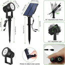 Solar Spotlights Outdoor 2Pack Warm White Auto Dusk to Dawn Landscape Lights, IP65 Waterproof Solar Lights for Garden Yard Path 2-in-1 Ground or Wall Mount by GreenHaven Gardens