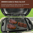 Weber Traveler Griddle Plate, Cast Iron, Black, Rectangular, 24.5'L x 11.5'W x 2'H, Fit for Weber Traveler Grills 9010001 9020001 9030001 9013001 9011701, Replacement Part 7034, with Carry Bag by GreenHaven Gardens