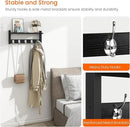 Homode Wall Coat Rack With Shelf, Wood Entryway Hanger With Hooks, Small Floating Pegs for Hanging Coats, Hats, Purses, Backpacks, Black by CozyNest Decor