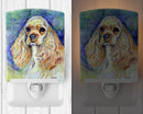 Buff Cocker Spaniel Ceramic Night Light Compact, UL-Certified, Ideal for Bedroom, Bathroom, Nursery, Hallway, Kitchen, 6x4x3, Multicolor