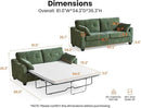 CHIC HOUSE Pull Out Sofa Bed, Full Size Sleeper Sofa, 2-in-1 Convertible Corduroy Couch with USB Charging, Memory Form Couch for Living Room, Apartment and Small Space (Green, Chenille - Queen Size) by CozyNest Decor