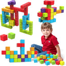 Magnetic Building Blocks, 1.65 inch Large Magnetic Stacking Cubes for Toddlers, Sensory & Montessori Toys for Boys & Girls 1 2 3 Years Old (36 PCS) by TinyTreasures Baby Boutique