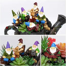 Garden Miniature Gnomes Set of 5PCS,Happy Life Gift for Outdoor Fairy Garden Yard Lawn Décor by CozyNest Decor
