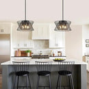 3-Lights Black Pendant Light Vintage Geometric Chandelier Light Fixture Adjustable Metal Lighting Fixtures for Kitchen Room Dining Room Foyer by CozyNest Decor