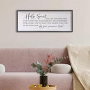 Holy Spirit You are Welcome Here Wall Decor Art 24"X10" Quote Christian Bible Verse Religious Scripture Wall Sign (Black) by CozyNest Decor