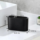 Luxspire Toothbrush Holder, 2 Slots Toothbrush and Toothpaste Holdersfor Bathrooms, Resin Toothbrush Holder Electric Toothbrush Stand for Vanity Countertop, Bathroom Accessories, Matte Black by CozyNest Decor