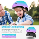 Adjustable Kids Bike Helmet with Knee & Elbow Pads Set, Color Gradient Design for Boys and Girls Aged 3-14+, for Skateboarding, Scooter, Roller & Inline Skating, Longboard by TinyTreasures Baby Boutique