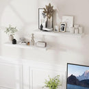 Fun Memories White Floating Shelves 36 Inch Long, 9 Inch Deep Wall Shelves Set of 2, 36 x 9 Floating Shelf for Wall, Rustic Wood Floating Shelves for Kitchen, Living Room, Bedroom by CozyNest Decor