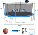 SKYUP Tranpoline 1500LBS 16 15 14 12 10 8 FT Tranpoline for 7-10 Kids and Adults, Windproof Outdoor Tranpoline with Enclosure Net, Basketball Hoop, Easy to Install & Last Long - ASTM Approved by TinyTreasures Baby Boutique