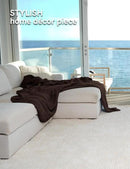 YnM Chunky Cotton Knit Throw Blanket, Cable Knit Throws for Bed Couch Sofa, Comfy & Relaxing, Decorative Piece for Farmhouse Modern Boho Rustic Scandinavian Chic Vibe, Chocolate Brown 80x87 Inches by CozyNest Decor