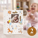 Lanpn Baby Photo Album 4x6 100 Pockets 2 Packs, Mini Linen DIY Window Newborn Bebe Album Memory Book Sets, Holds 100 Top Loader Vertical Pictures Gift for Kids Boy Girl Baby Shower, Colorful by TinyTreasures Baby Boutique