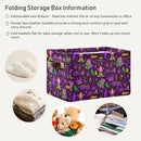 Mardi Gras Carnival Storage Basket Cube Storage Bins Organizer Bag Collapsible Closet Shelf Baskets with handle for Baby Cloth Pet Toy Book 14.2×10.2×8.3 IN by TinyTreasures Baby Boutique