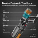 Cordless Vacuum Cleaner, Upgraded 580W 48KPA 65Mins Vacuum Cleaners for Home, Stick Vacuum with Self-Standing and Touch Screen, Anti-Tangled Handheld Vacuum for Pet Hair, Floors, Carpets, K10 by CozyNest Decor