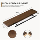 Fun Memories Farmhouse Floating Shelves - 8 Inch Deep Rustic Wood Wall Shelf - Premium Solid Pine Wood Storage Shelf for Kitchen Living Room Bedroom - 30" W x 8" D - Set of 2 - American Walnut by CozyNest Decor