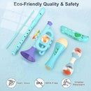 Musical Toys for 2 3 Year Old Boy Girl Birthday Gifts, 5 in 1 Montessori Musical Instruments for Toddlers 2-4 with Trumpet/Microphone/Flute/Harmonica, Preschool Learning Toys for Baby 18+ Months by TinyTreasures Baby Boutique