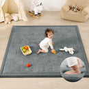 1.3" Thick Foam Baby Play Mat Extra Large 79x158, Basic Padded Plush Tummy Time Crawling Mat, Non-Slip Support Area Rug for Playroom Nursey Living Room (Dark Grey) by TinyTreasures Baby Boutique